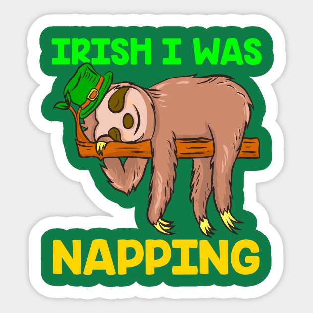 Sloth Leprechaun Saint Patrick's Day Sticker by guitar75